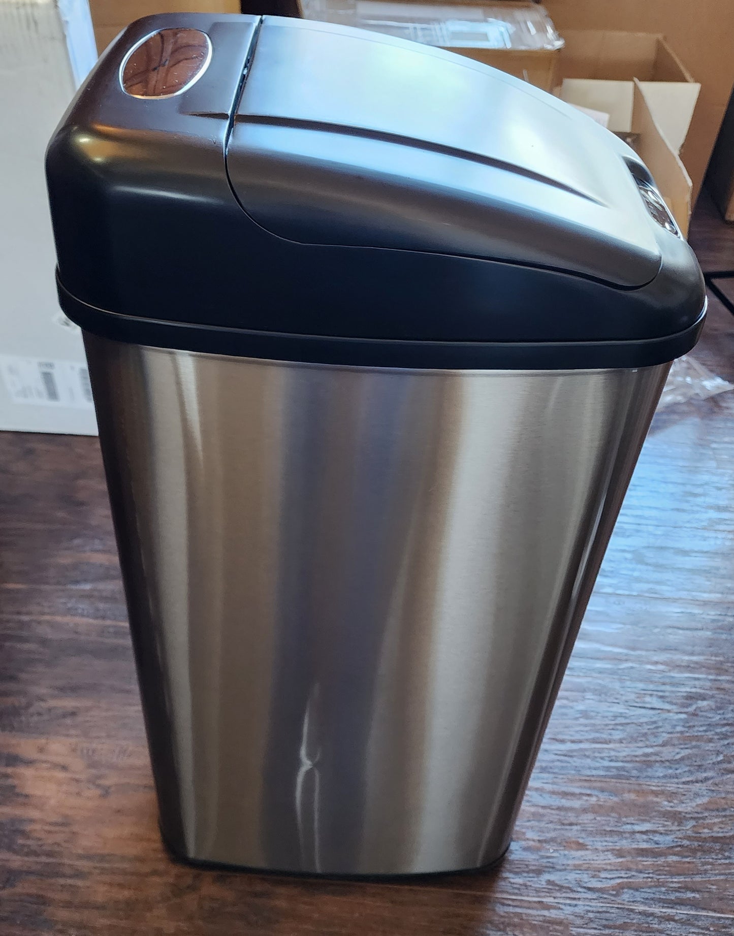 Amazon Basics Automatic Stainless-Steel Trash can, 50 Liter