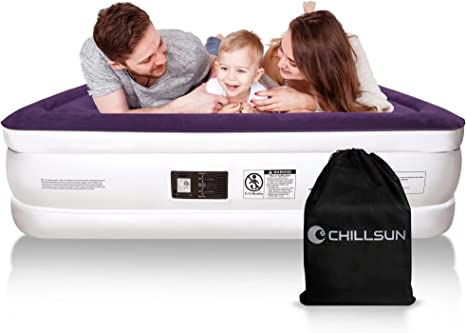 CHILLSUN Queen Air Mattress with Built-in Pump