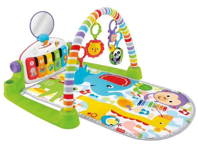 Fisher-Price Deluxe Kick & Play Piano Gym, Baby Activity Playmat with Toy Piano